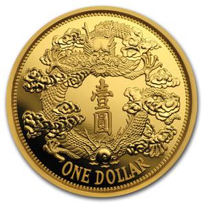 China / Gold Ounce 2019 Reverse Dragon Dollar - reverse photo