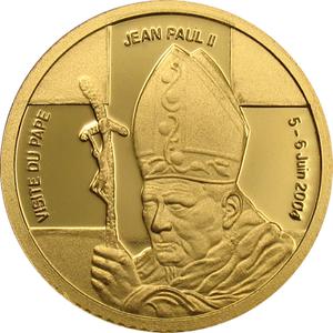 Congo, Democratic Republic of the / Twenty Francs Gold 2004 Visit of Pope John Paul II - reverse photo