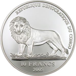 Congo, Democratic Republic of the / Ten Dollars Francs Silver 2005 Balthasar - obverse photo