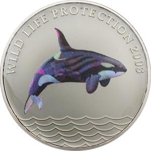 Congo, Democratic Republic of the / Ten Francs Silver 2003 Orca - reverse photo