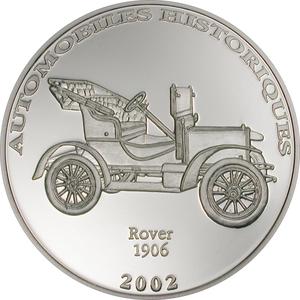 Congo, Democratic Republic of the / Ten Francs Silver 2002 Historical Cars - Rover 1906 - reverse photo