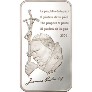Congo, Democratic Republic of the / Ten Francs Silver 2004 Pope - Prophet of Peace - reverse photo