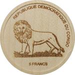 Five Francs Wood 2005 Gorilla: Photo Coin, Congo, Democratic Republic of the, Five Francs Wood 2005 Gorilla / thumbnail