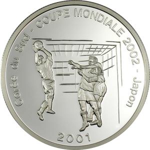 Congo, Democratic Republic of the / Ten Francs 2001 Soccer Japan - South Korea - reverse photo