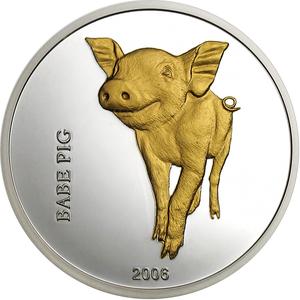 Congo, Democratic Republic of the / Ten Francs Silver 2006 Babe Pig - reverse photo