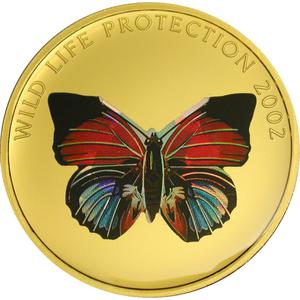 Congo, Democratic Republic of the / Gold Ounce 2002 Butterfly - Red - reverse photo