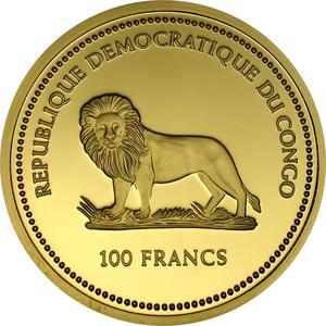 Congo, Democratic Republic of the / Gold Ounce 2005 Green Fish - obverse photo