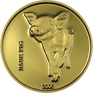 Congo, Democratic Republic of the / Twenty Francs Gold 2006 Babe Pig - reverse photo