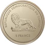 Five Francs 2002 Butterfly - Red: Photo Coin, Congo, Democratic Republic of the, Five Francs 2002 Butterfly - Red / thumbnail
