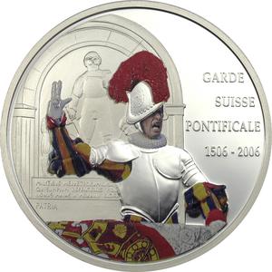 Congo, Democratic Republic of the / Ten Francs Silver 2005 Swiss Guard - Oath - reverse photo