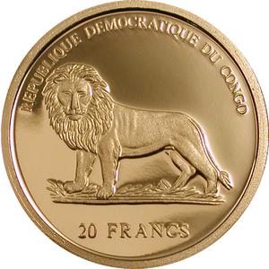 Congo, Democratic Republic of the / Ten Francs Gold 2003 Pope 25th Anniversary - obverse photo