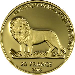 Congo, Democratic Republic of the / Twenty Francs Gold 2006 Babe Pig - obverse photo