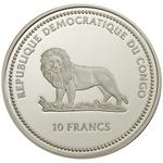 Ten Francs Silver 2002 Butterfly - Green-Blue: Photo Coin, Congo, Democratic Republic of the, Ten Francs Silver 2002 Butterfly - Green-Blue / thumbnail