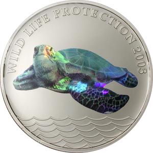 Congo, Democratic Republic of the / Ten Francs Silver 2003 Turtle - reverse photo