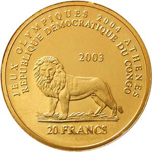 Congo, Democratic Republic of the / Gold Twenty-fifth Ounce 2003 Owl of Athena - obverse photo