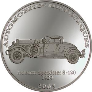 Congo, Democratic Republic of the / Ten Francs Silver 2003 Historical Cars - Auburn Speedster - reverse photo