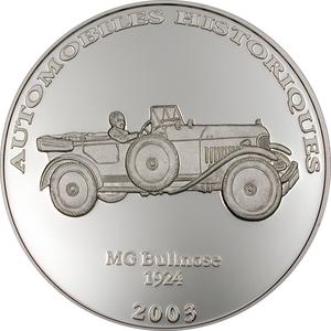 Congo, Democratic Republic of the / Ten Francs Silver 2003 Historical Cars - MG Bullnose - reverse photo