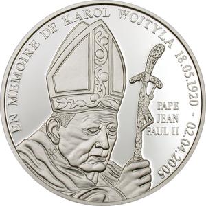 Congo, Democratic Republic of the / Ten Francs Silver 2005 John Paul II Memoriam - reverse photo