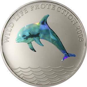 Congo, Democratic Republic of the / Ten Francs Silver 2003 Dolphin - reverse photo