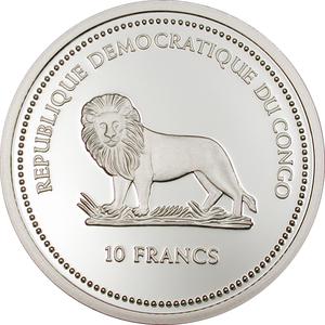 Congo, Democratic Republic of the / Ten Francs Silver 2004 Bird of Paradise - obverse photo