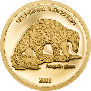 Congo, Democratic Republic of the / Gold Twenty-fifth Ounce 2003 Pangolin - reverse photo