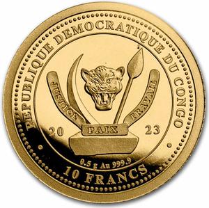 Congo, Democratic Republic of the / Gold Half Gram 2023 World's Wildlife - Ocean Rays - obverse photo