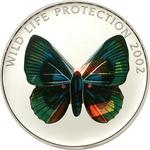 Ten Francs Silver 2002 Butterfly - Green-Blue: Photo Coin, Congo, Democratic Republic of the, Ten Francs Silver 2002 Butterfly - Green-Blue / thumbnail