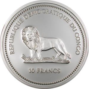 Congo, Democratic Republic of the / Ten Francs Silver 2004 Octopus - obverse photo