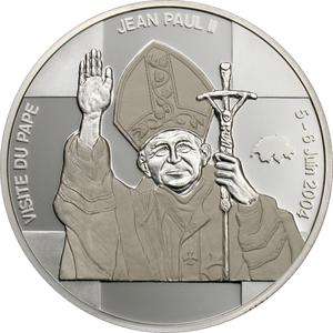 Congo, Democratic Republic of the / Ten Francs Silver 2004 Visit of Pope John Paul II - reverse photo