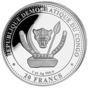 Congo, Democratic Republic of the / Silver Ounce 2024 Prehistoric Life II - Utahraptor - obverse photo