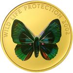 Gold Ounce 2002 Butterfly - Green-Blue: Photo Coin, Congo, Democratic Republic of the, Gold Ounce 2002 Butterfly - Green-Blue / thumbnail
