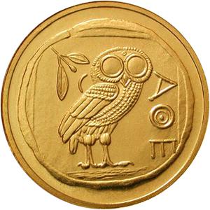 Congo, Democratic Republic of the / Gold Twenty-fifth Ounce 2003 Owl of Athena - reverse photo