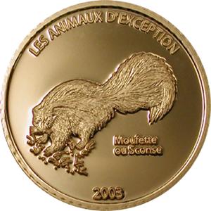 Congo, Democratic Republic of the / Gold Twenty-fifth Ounce 2003 Skunk - reverse photo