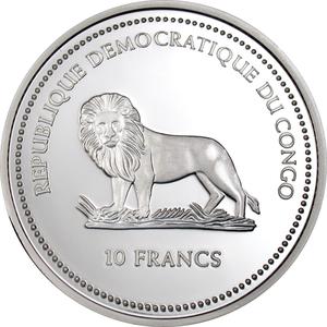Congo, Democratic Republic of the / Ten Francs Silver 2005 Benedict XVI Cologne - obverse photo