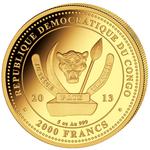 Gold Five Ounces 2013 Big Five - Rhino: Photo Coin, Congo, Democratic Republic of the, Gold Five Ounces 2013 Big Five - Rhino / thumbnail