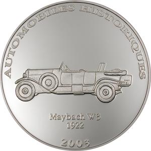 Congo, Democratic Republic of the / Ten Francs Silver 2003 Historical Cars - Maybach W3 - reverse photo