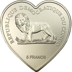 Congo, Democratic Republic of the / Five Francs 2005 Endless Love - obverse photo