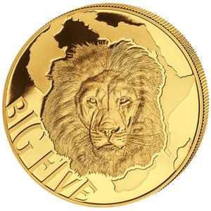 Congo, Democratic Republic of the / Gold Five Ounces 2015 Big Five - Lion - reverse photo