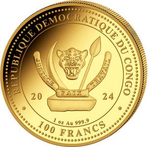 Congo, Democratic Republic of the / Gold Ounce 2024 World's Wildlife - The Peregrine Falcon - obverse photo