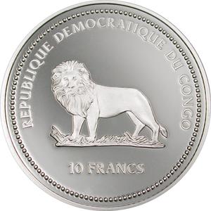 Congo, Democratic Republic of the / Ten Francs Silver 2003 Victoria Falls - obverse photo