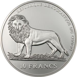 Congo, Democratic Republic of the / Ten Francs Silver 2004 Visit of Pope John Paul II - obverse photo