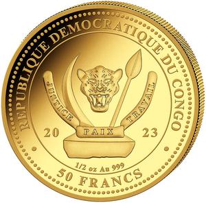 Congo, Democratic Republic of the / Gold Half Ounce 2023 World's Wildlife - Ocean Rays - obverse photo