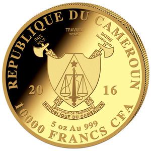 Congo, Democratic Republic of the / Gold Five Ounces 2016 Big Five - Buffalo - obverse photo