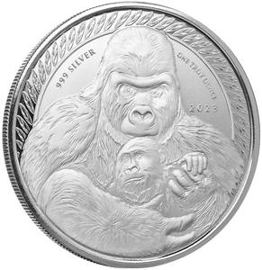 Congo, Republic of the / Silver Ounce 2023 Silverback Gorilla - reverse photo