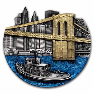 Congo, Republic of the / Silver Five Ounces 2022 Brooklyn Bridge - reverse photo