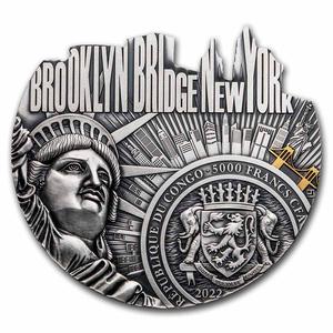 Congo, Republic of the / Silver Five Ounces 2022 Brooklyn Bridge - obverse photo