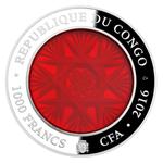Silver Two Ounces 2016 Bohemia Glass: Photo Coin, Congo, Republic of the, Silver Two Ounces 2016 Bohemia Glass / thumbnail