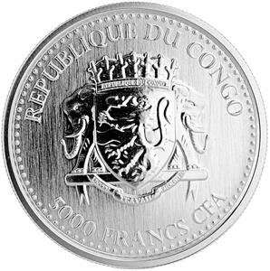 Congo, Republic of the / Silver Ounce 2016 Silverback Gorilla - obverse photo