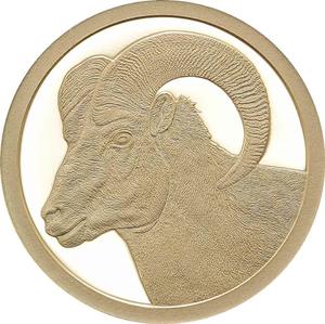 Congo, Republic of the / Gold Half Gram 2015 Big Horned Ram - reverse photo