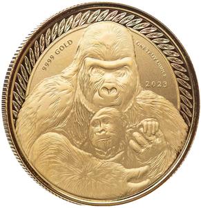 Congo, Republic of the / Gold Ounce 2023 Silverback Gorilla - reverse photo